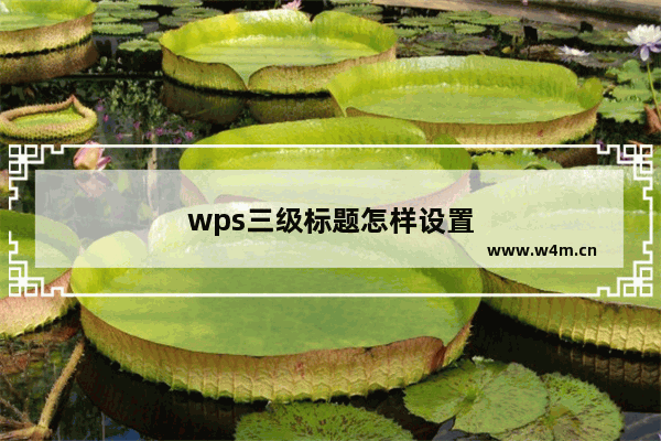 wps三级标题怎样设置