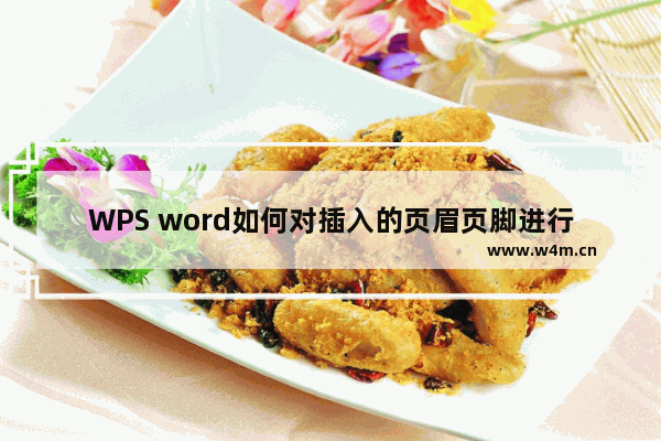 WPS word如何对插入的页眉页脚进行高度调整