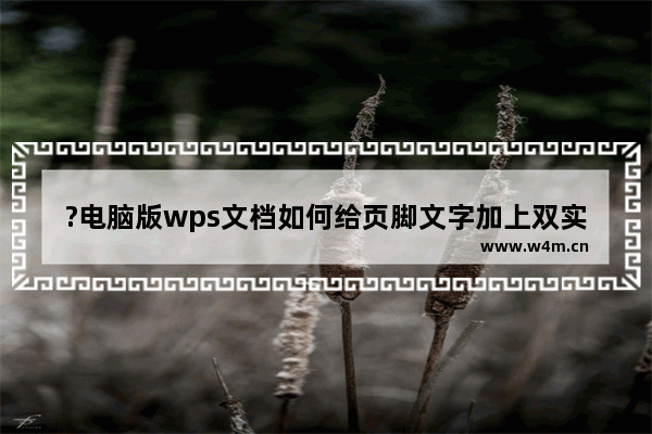 ?电脑版wps文档如何给页脚文字加上双实线