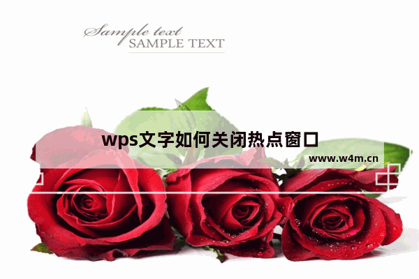 wps文字如何关闭热点窗口