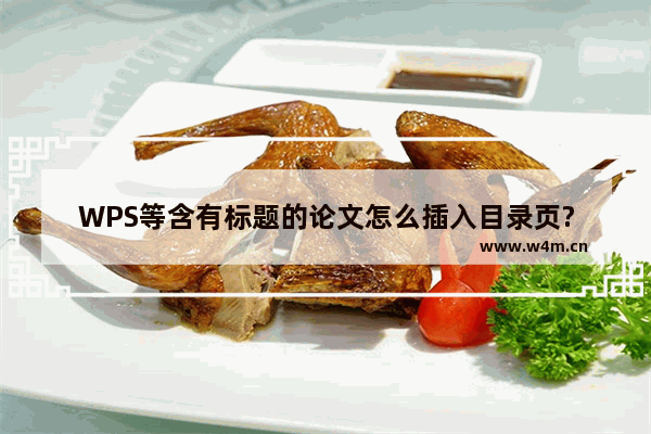 WPS等含有标题的论文怎么插入目录页?