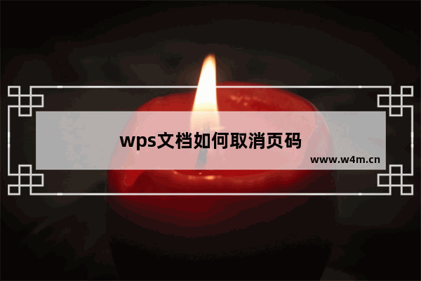 wps文档如何取消页码