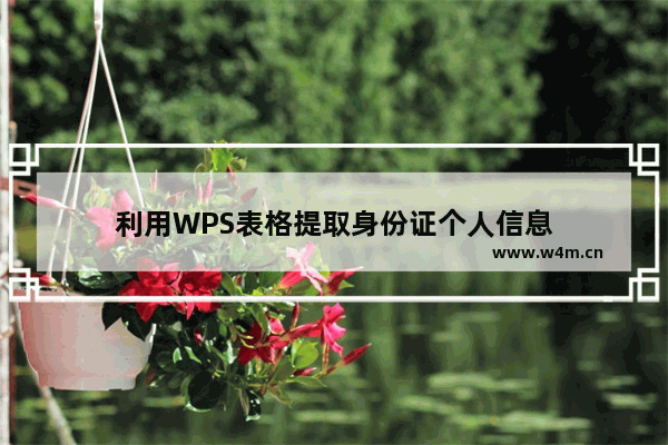 利用WPS表格提取身份证个人信息