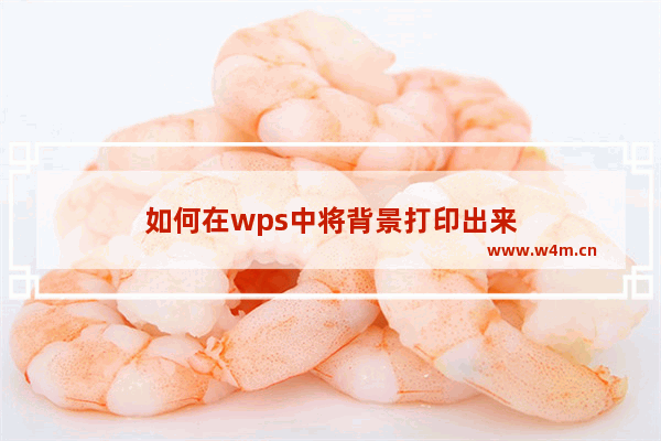 如何在wps中将背景打印出来