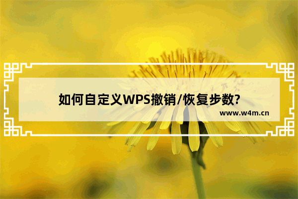 如何自定义WPS撤销/恢复步数?