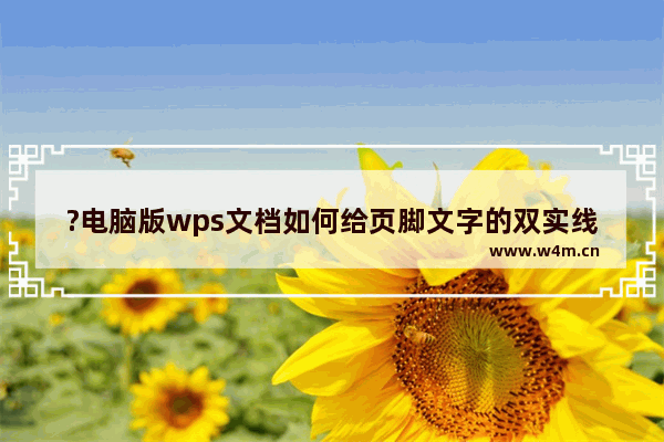 ?电脑版wps文档如何给页脚文字的双实线添加颜色