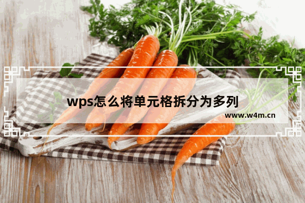 wps怎么将单元格拆分为多列