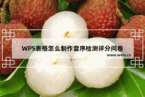 WPS表格怎么制作音序检测评分问卷