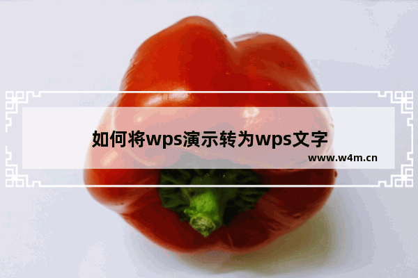 如何将wps演示转为wps文字