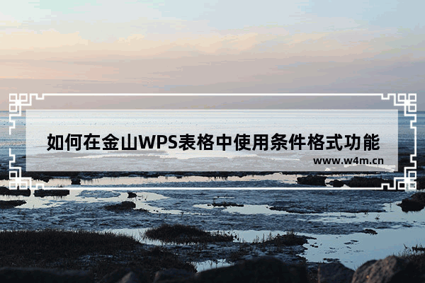 如何在金山WPS表格中使用条件格式功能