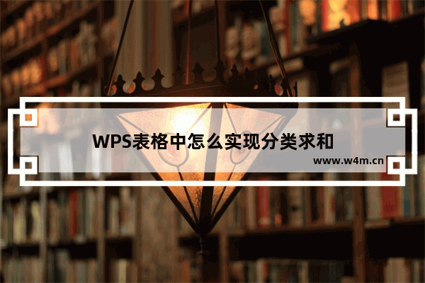 WPS表格中怎么实现分类求和