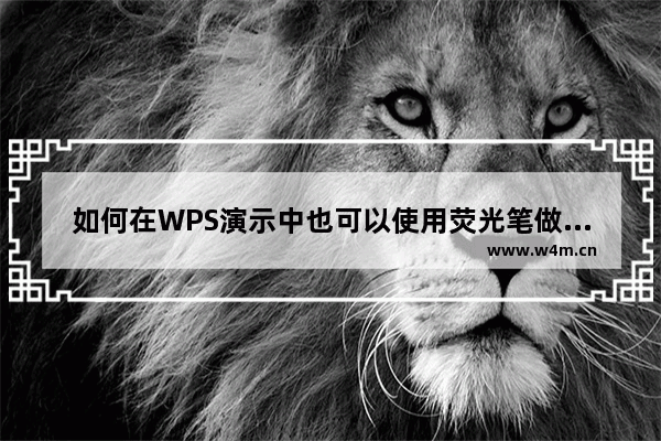 如何在WPS演示中也可以使用荧光笔做标签或词句