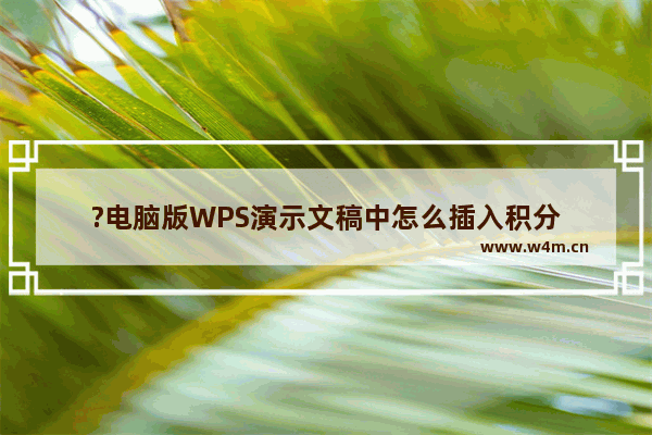 ?电脑版WPS演示文稿中怎么插入积分