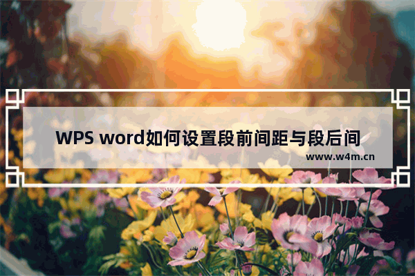 WPS word如何设置段前间距与段后间距？