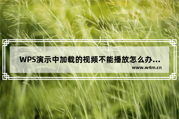 WPS演示中加载的视频不能播放怎么办？WPS演示中加载的视频不能播放如何解决？