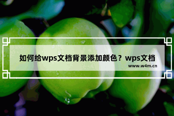 如何给wps文档背景添加颜色？wps文档给文字添加背景颜色怎么设置