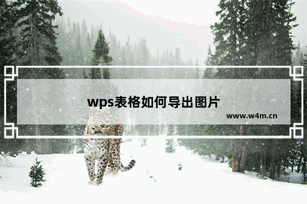 wps表格如何导出图片