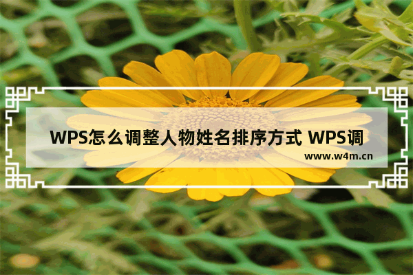 WPS怎么调整人物姓名排序方式 WPS调整人物姓名排序方式教学