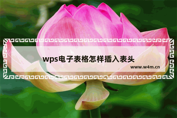 wps电子表格怎样插入表头