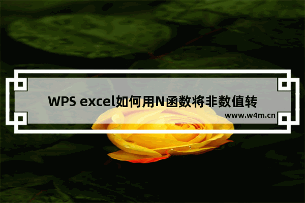 WPS excel如何用N函数将非数值转换成数值