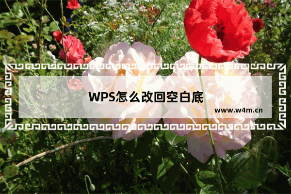 WPS怎么改回空白底