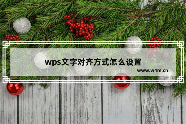 wps文字对齐方式怎么设置