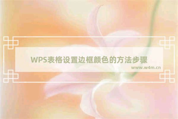 WPS表格设置边框颜色的方法步骤