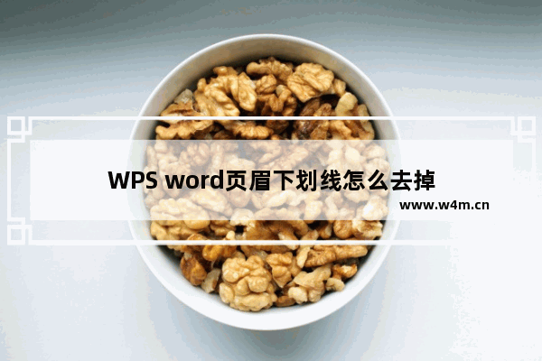 WPS word页眉下划线怎么去掉