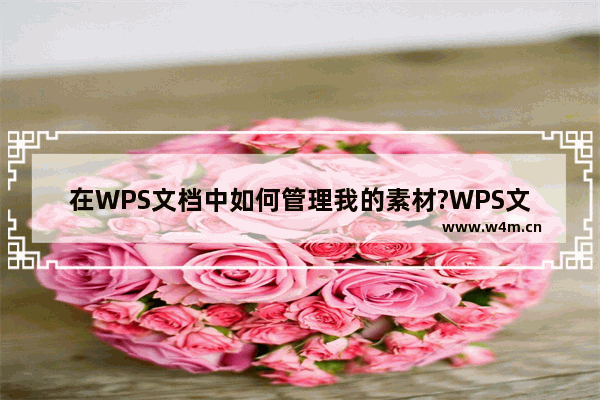 在WPS文档中如何管理我的素材?WPS文档管理我的素材的方法教程