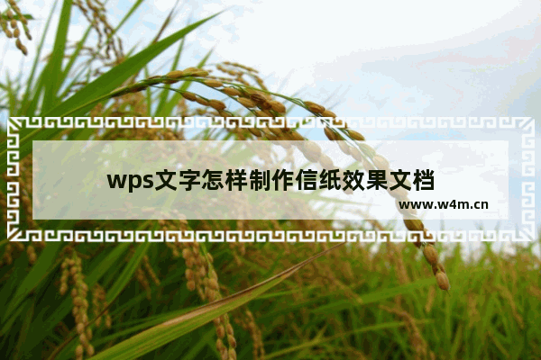 wps文字怎样制作信纸效果文档