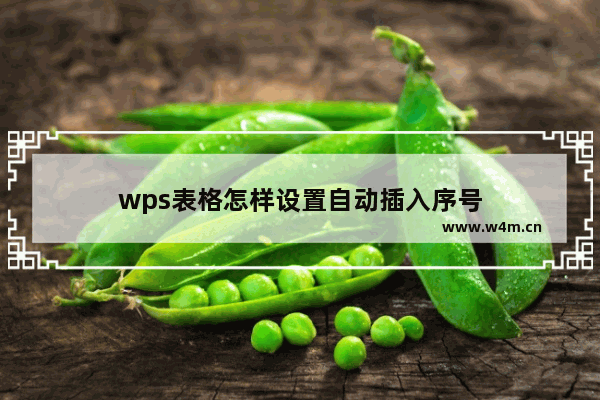 wps表格怎样设置自动插入序号