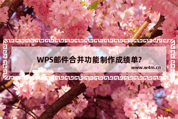 WPS邮件合并功能制作成绩单?