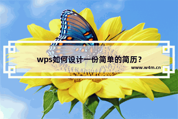 wps如何设计一份简单的简历？