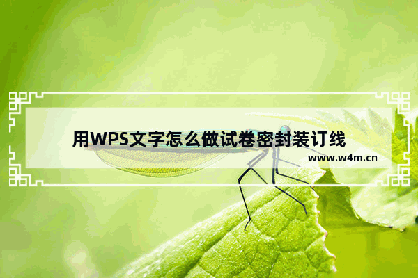 用WPS文字怎么做试卷密封装订线