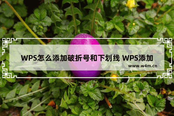 WPS怎么添加破折号和下划线 WPS添加破折号和下划线的方法教学