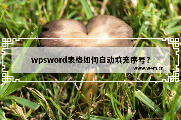 wpsword表格如何自动填充序号？