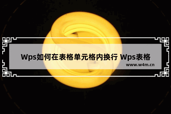 Wps如何在表格单元格内换行 Wps表格单元格内换行方法