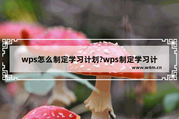 wps怎么制定学习计划?wps制定学习计划教程