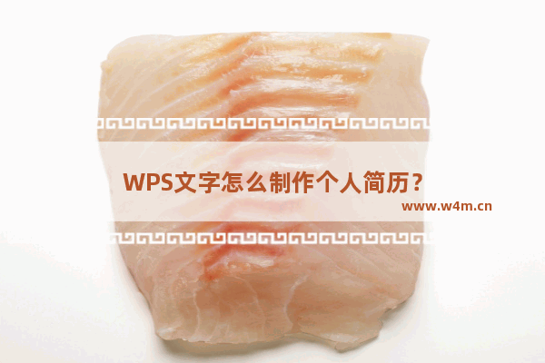 WPS文字怎么制作个人简历？