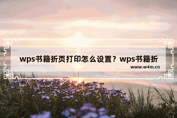 wps书籍折页打印怎么设置？wps书籍折页打印教程