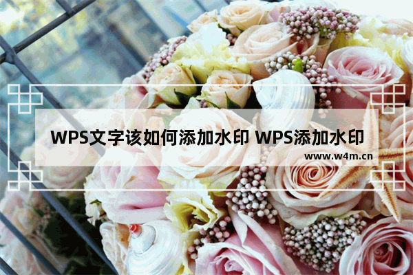 WPS文字该如何添加水印 WPS添加水印的方法