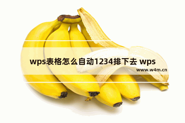 wps表格怎么自动1234排下去 wps表格自动1234排下去教程