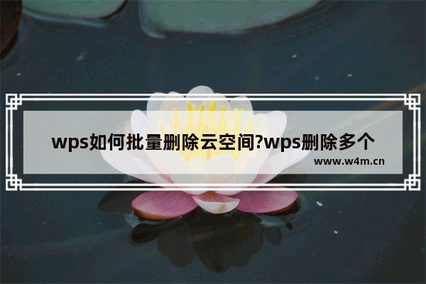 wps如何批量删除云空间?wps删除多个云文件方法