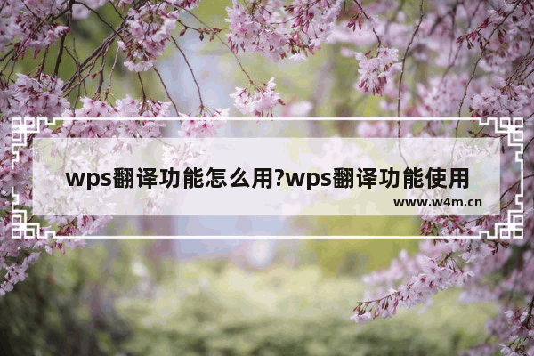 wps翻译功能怎么用?wps翻译功能使用方法