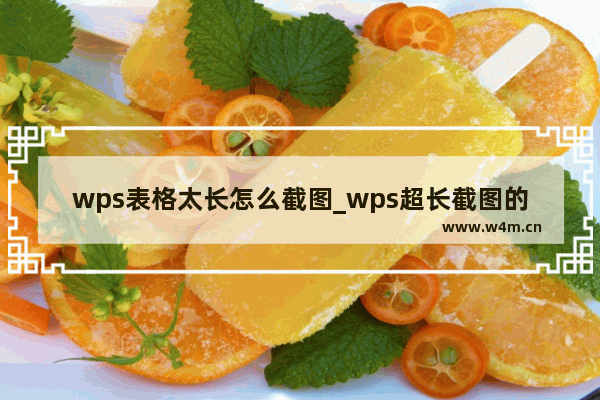 wps表格太长怎么截图_wps超长截图的方法教程