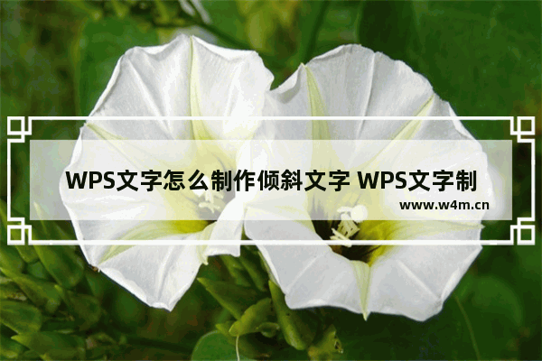 WPS文字怎么制作倾斜文字 WPS文字制作倾斜文字的操作方法分享