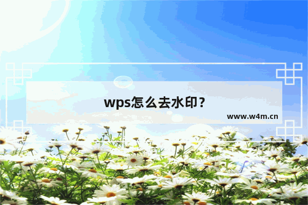 wps怎么去水印？