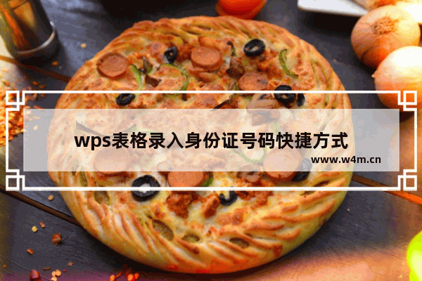 wps表格录入身份证号码快捷方式