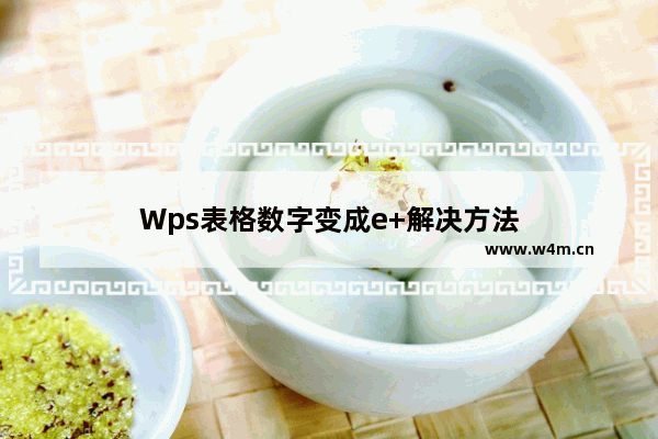 Wps表格数字变成e+解决方法