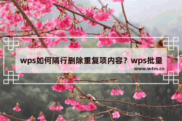 wps如何隔行删除重复项内容？wps批量隔行删除数据教程